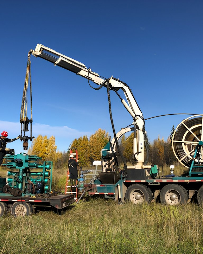Coiled truck well abandonment services in Western Canada